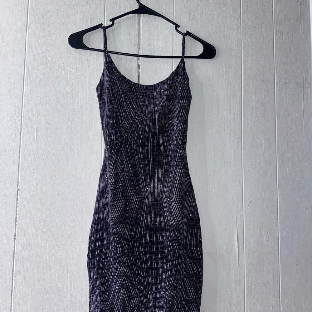 Windsor Blue Ribbed Bodycon Mini Dress
